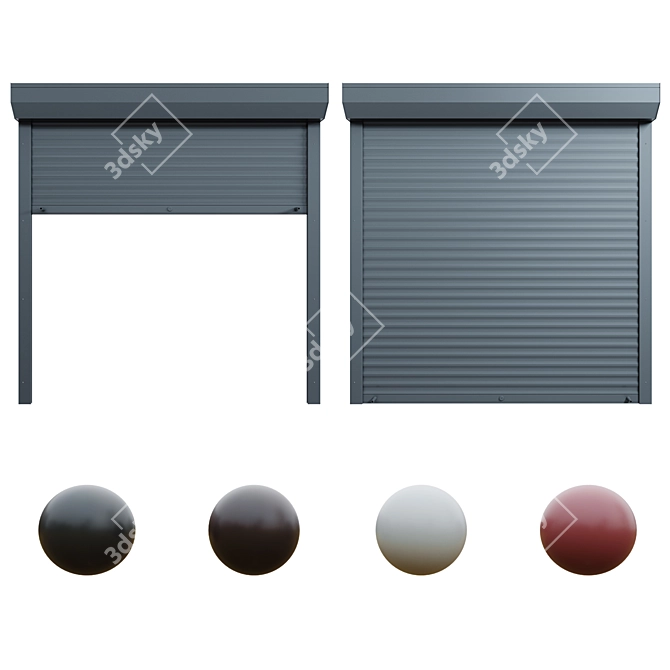 Versatile Roller Shutters: 4 Colors, Adjustable Height 3D model image 1