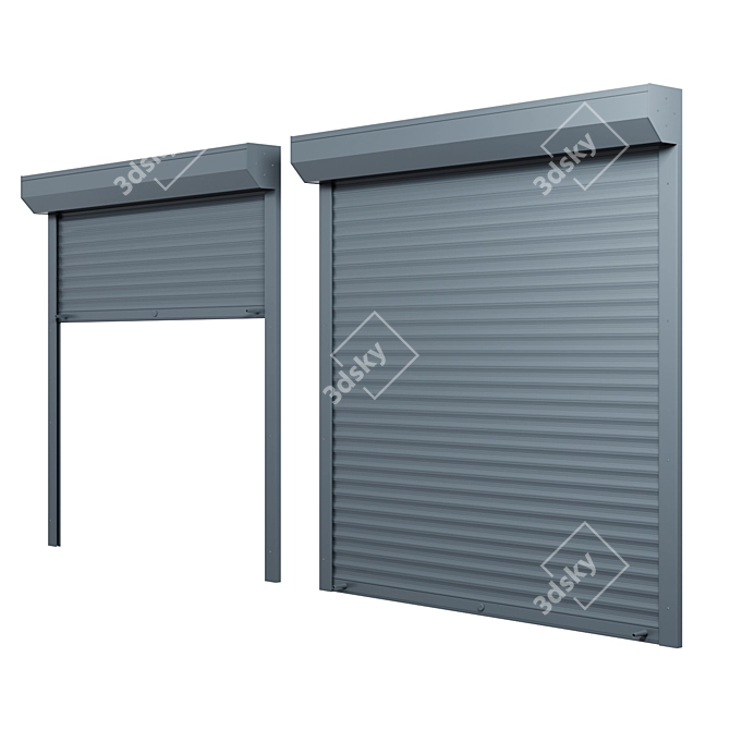 Versatile Roller Shutters: 4 Colors, Adjustable Height 3D model image 2