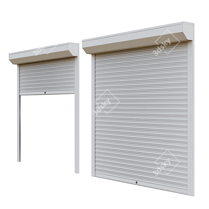 Versatile Roller Shutters: 4 Colors, Adjustable Height 3D model image 3