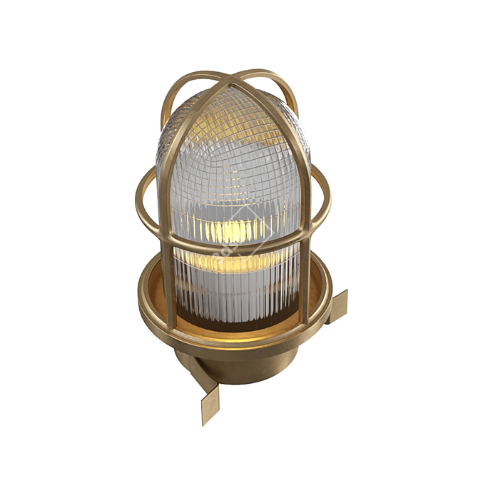 Industrial Bulkhead Wall Light 3D model image 5