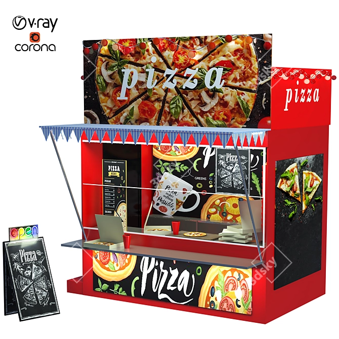 2015 Food Stand: Versatile, Compact, and Stylish 3D model image 2