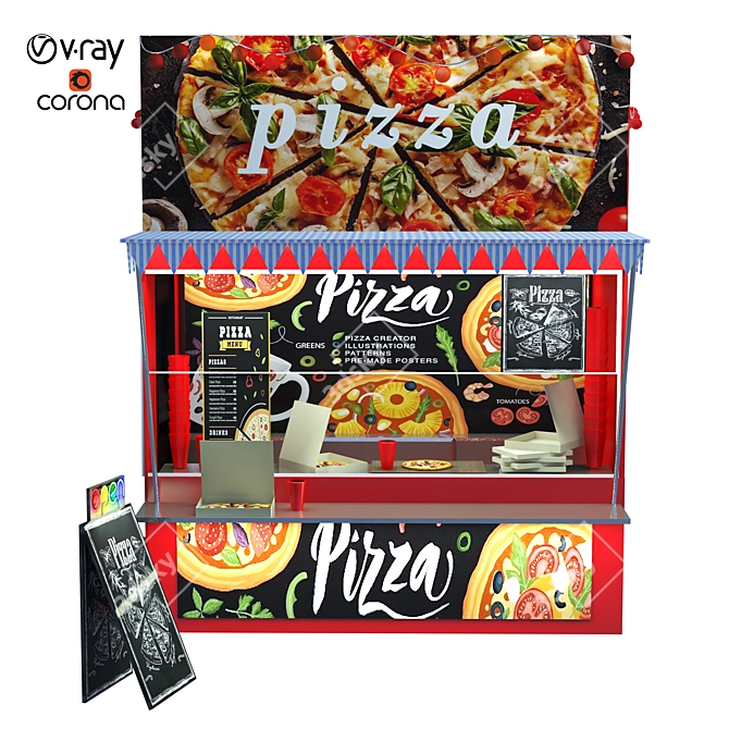 2015 Food Stand: Versatile, Compact, and Stylish 3D model image 4