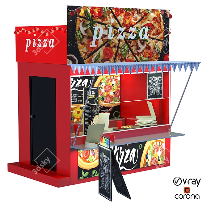 2015 Food Stand: Versatile, Compact, and Stylish 3D model image 5