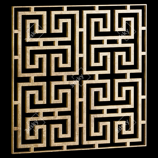 Square Decorative Panels Set 3D model image 3