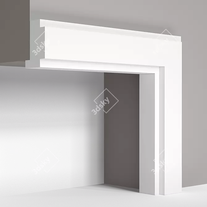 Elegant Corner Molding 35x25mm 3D model image 5