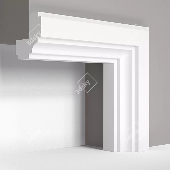 Elegant Corner Molding: M-26, 45mm x 45mm 3D model image 5