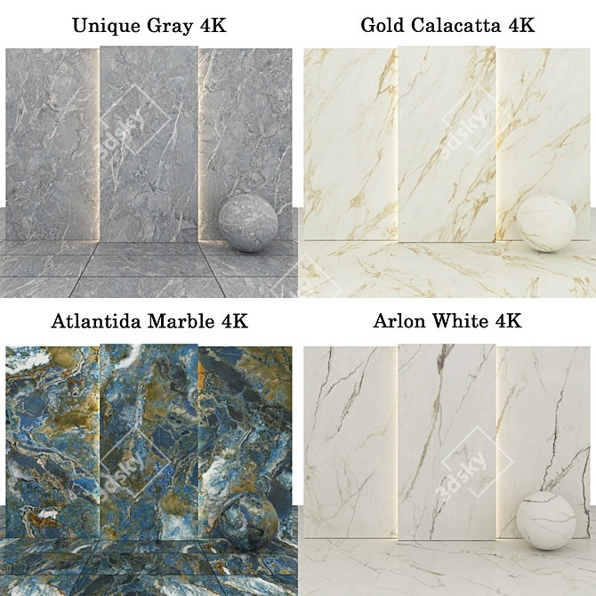 Elegant Marble Collection 3D model image 2