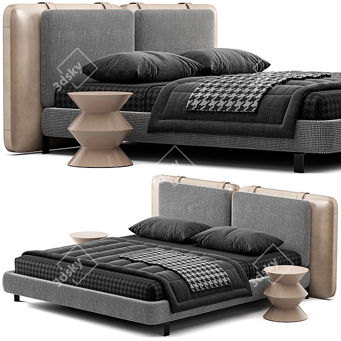 Elegant Modern Minotti Tatlin Bed 3D model image 1