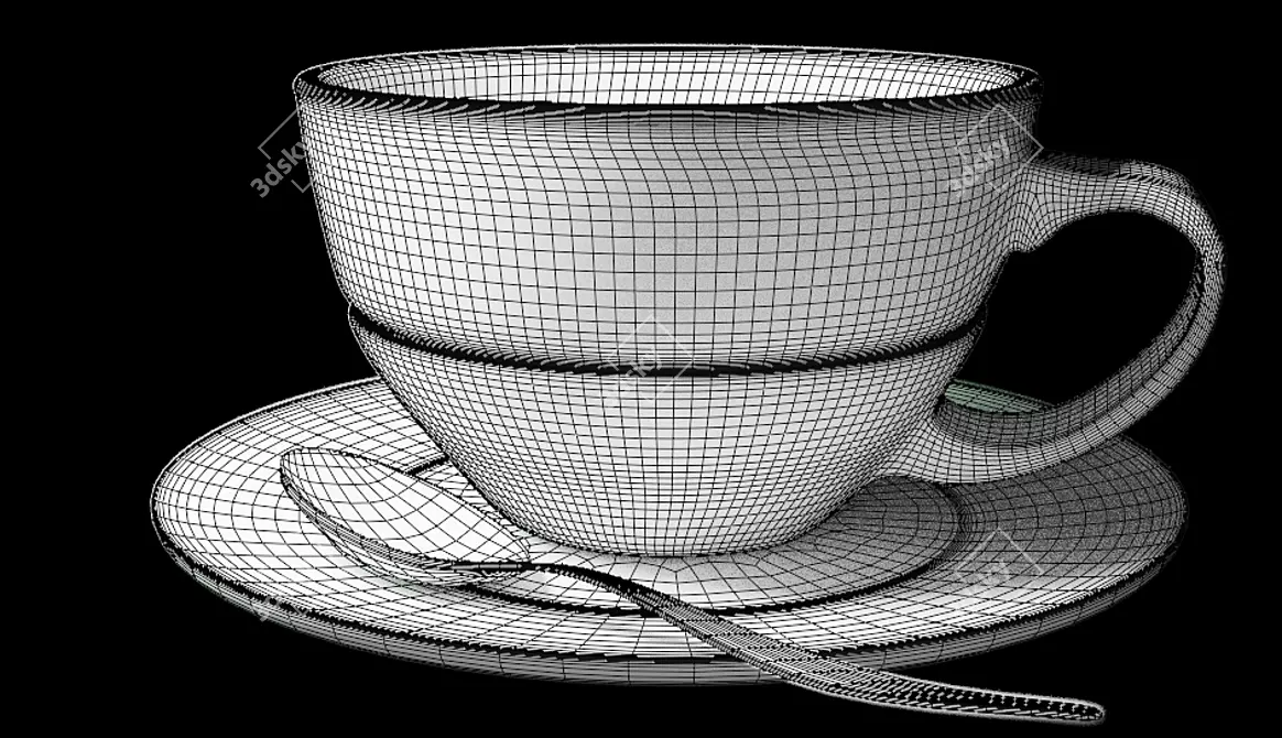 Sleek Ceramic Cup 3D model image 1