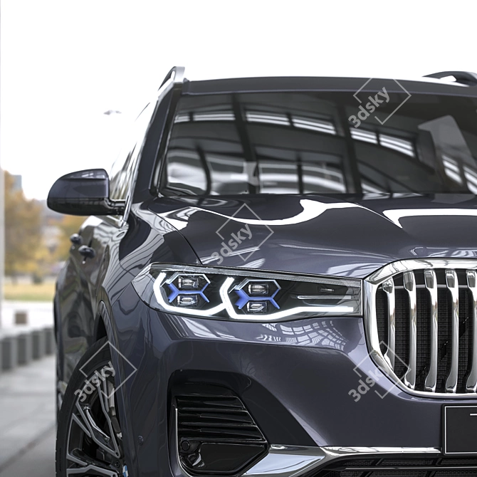 Premium BMW X7 Model - Detailed Exterior & Partially Rendered Interior 3D model image 3