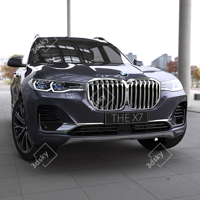 Premium BMW X7 Model - Detailed Exterior & Partially Rendered Interior 3D model image 5