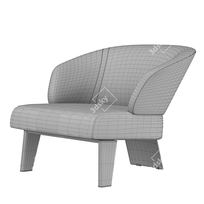 Luxurious Reeves Armchair: Sleek Design, Exquisite Craftsmanship 3D model image 5