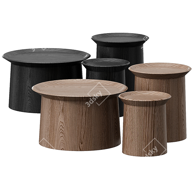 Modern Coco Side Low Tables 3D model image 2