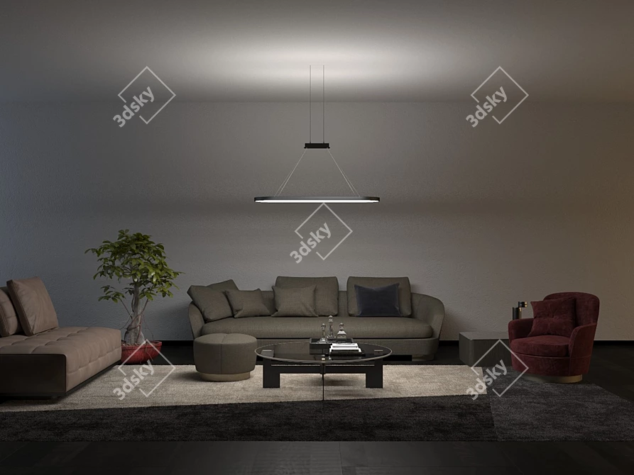 RdLamp: Adjustable LED Pendant Lamp 3D model image 3