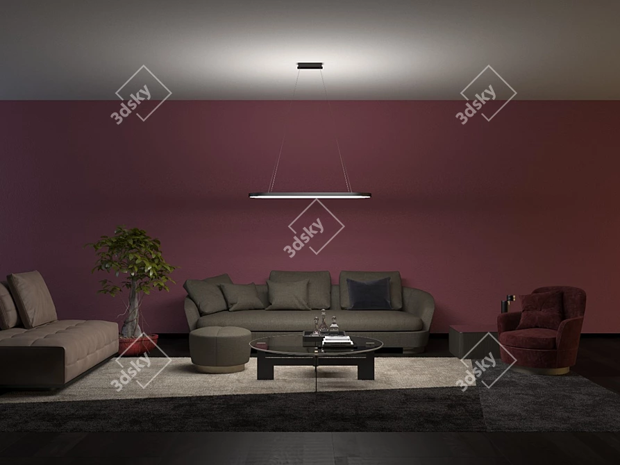 RdLamp: Adjustable LED Pendant Lamp 3D model image 4