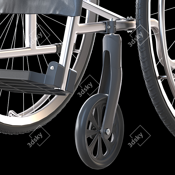 Versatile Hospital Wheelchair - Open & Folded 3D model image 5