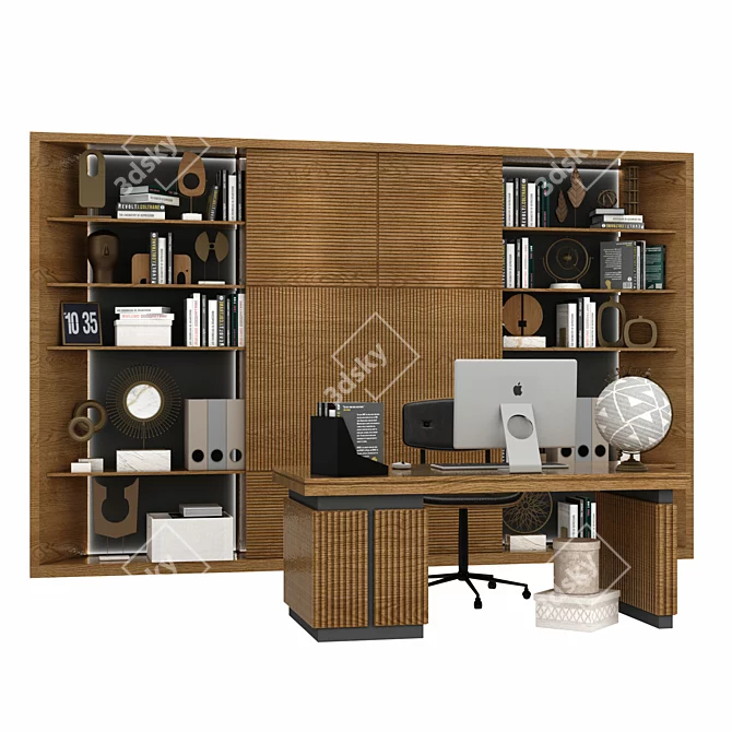 Elegant Office Furniture Set 3D model image 1