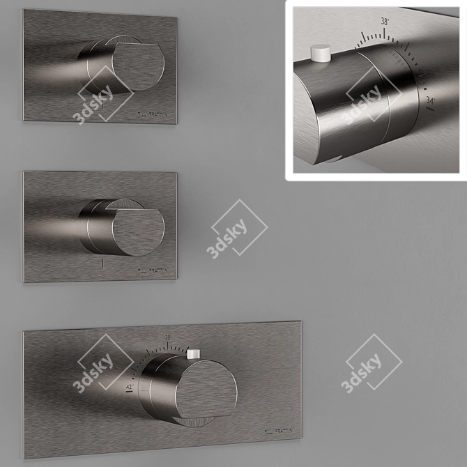 Frattini Borgia Thermostat - Stylish Inox Metal Faucet 3D model image 1