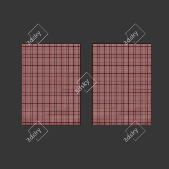 Blush Pale & Swarm Aqua Carpet Set 3D model image 7