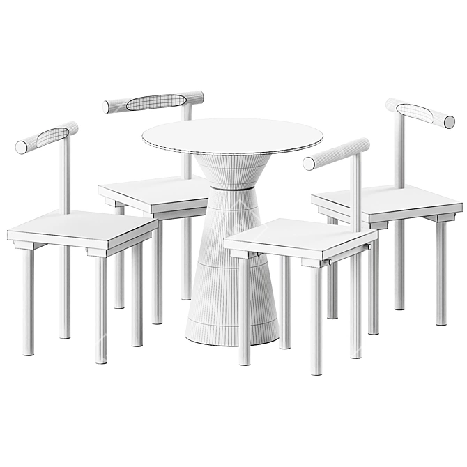 Gaber's Rolling Table & Kristina Dam's Sculptural Chair: Outdoor Oasis 3D model image 3