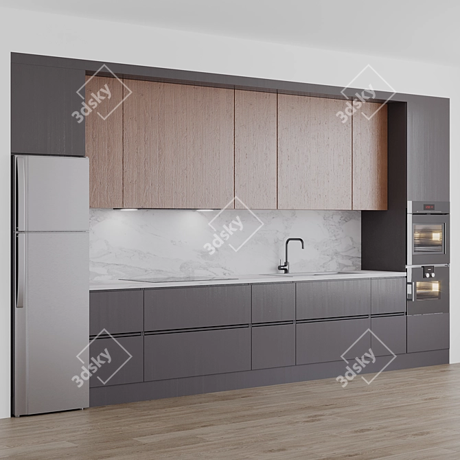 Modern Kitchen with Miele, Gaggenau Appliances 3D model image 1
