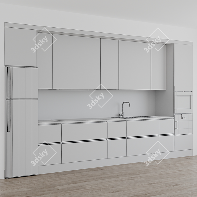 Modern Kitchen with Miele, Gaggenau Appliances 3D model image 3