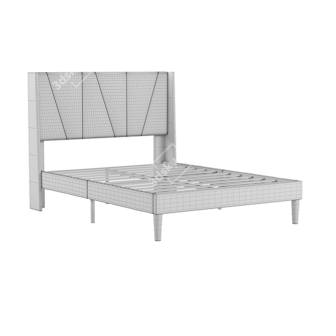 Sleek and Stylish Mercury Bed 3D model image 7