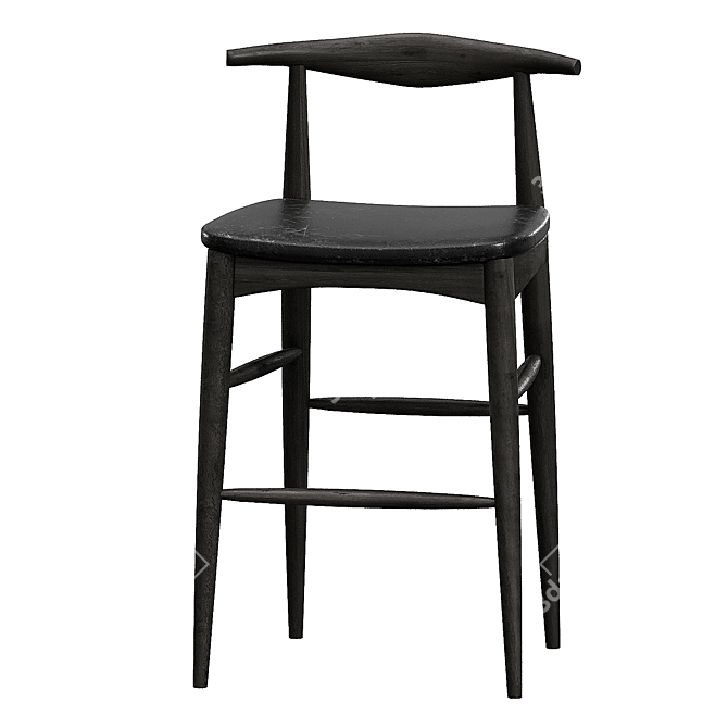 Sleek Swivel Barstool 3D model image 4