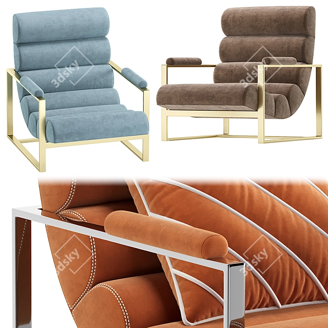 Mid Century Milo Baughman Recliner 3D model image 3