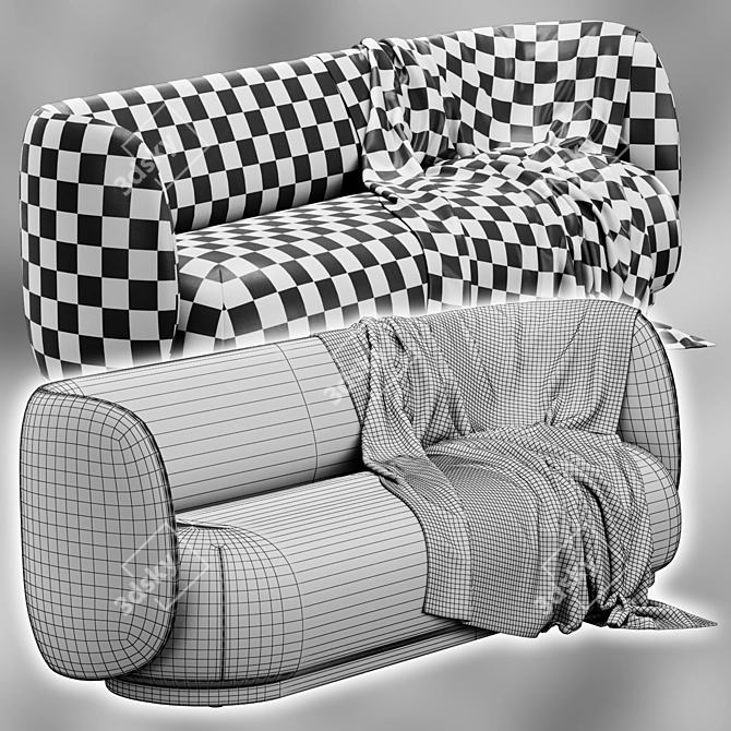 FermLiving Rico 4 Seater Sofa 3D model image 6