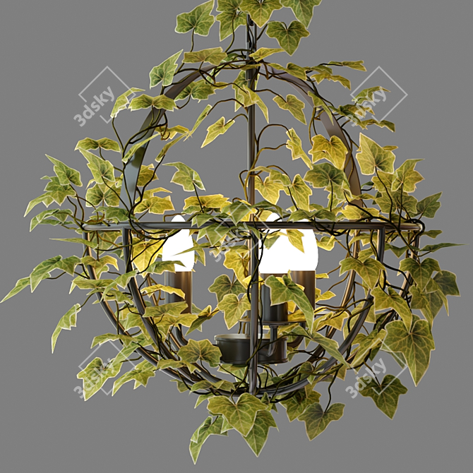 Vintage Industrial Ivy Sphere Chandelier 3D model image 2