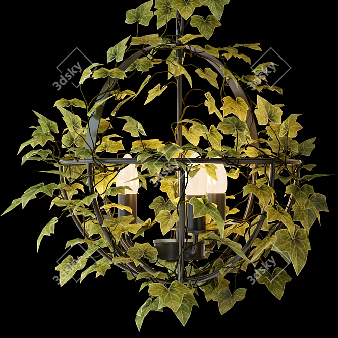 Vintage Industrial Ivy Sphere Chandelier 3D model image 3
