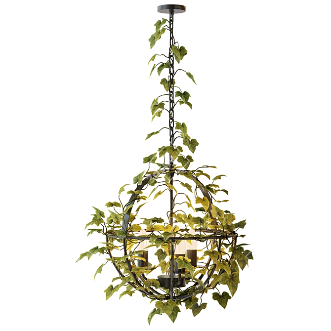 Vintage Industrial Ivy Sphere Chandelier 3D model image 4