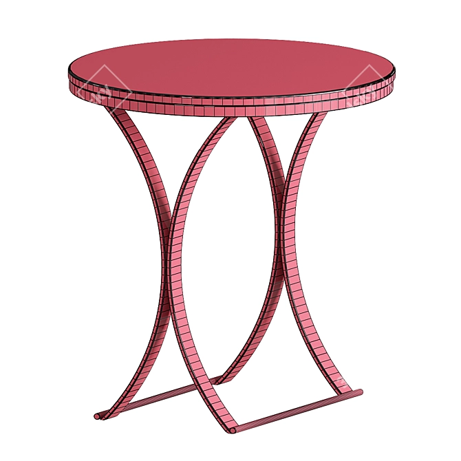 Marble & Gold Round Side Table 3D model image 3