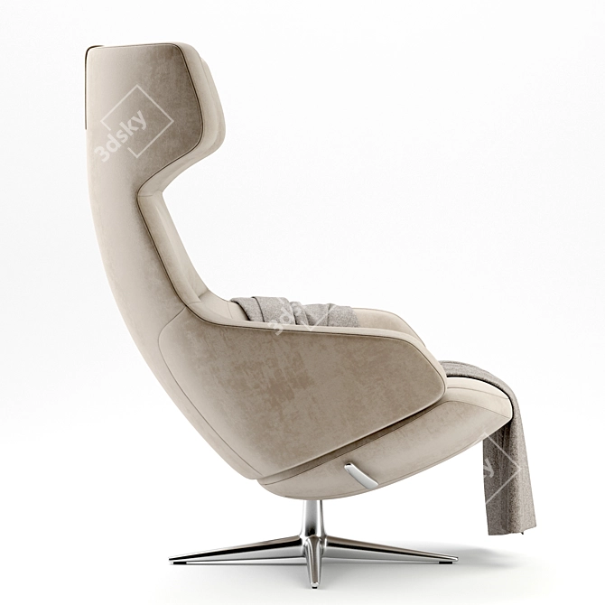 Modern Wing Fabric Armchair: ASTON_CLUB_by_ARPER 3D model image 4