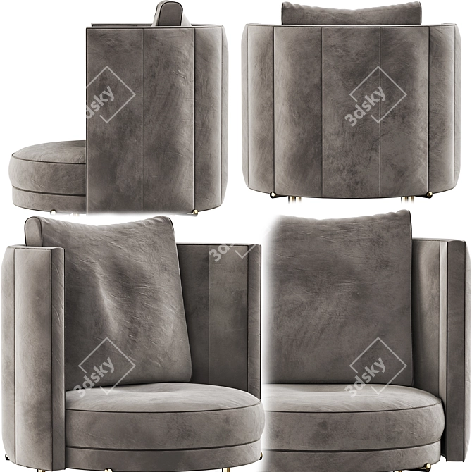 Modern Design Minotti Torii Armchair 3D model image 2