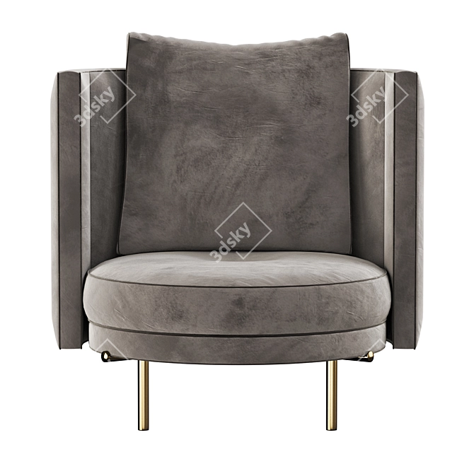 Modern Design Minotti Torii Armchair 3D model image 4