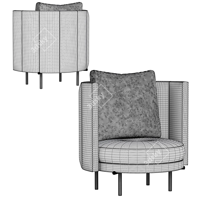 Modern Design Minotti Torii Armchair 3D model image 7