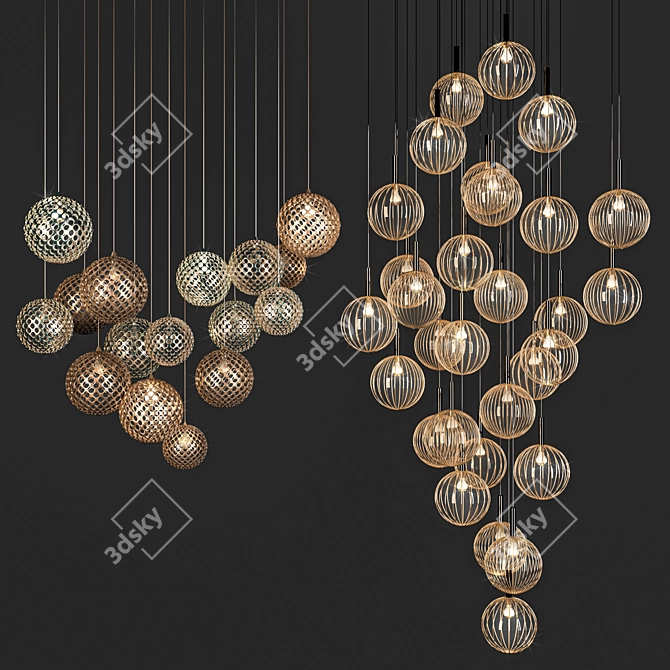 MOD Chandelier: Contemporary Lighting Masterpiece 3D model image 1