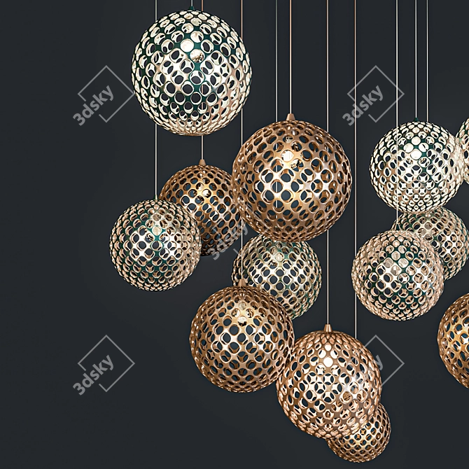 MOD Chandelier: Contemporary Lighting Masterpiece 3D model image 2