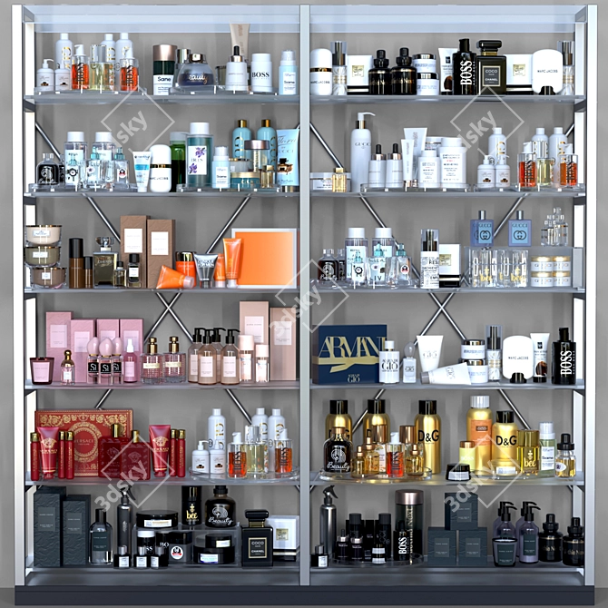Luxury Cosmetic Shelf: Cosmetics, Perfume, Salon 3D model image 1
