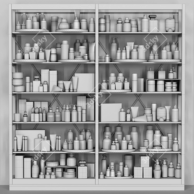 Luxury Cosmetic Shelf: Cosmetics, Perfume, Salon 3D model image 2