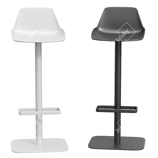 Modern Central Leg Bar Stool 3D model image 2