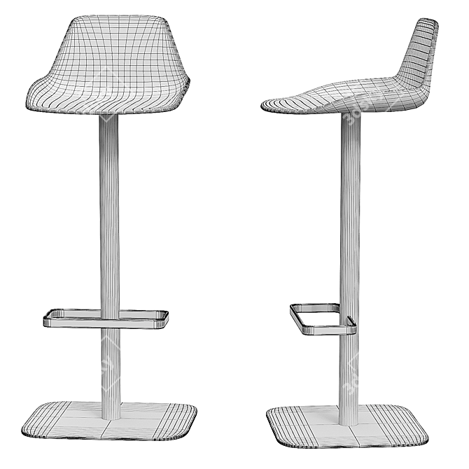 Modern Central Leg Bar Stool 3D model image 3