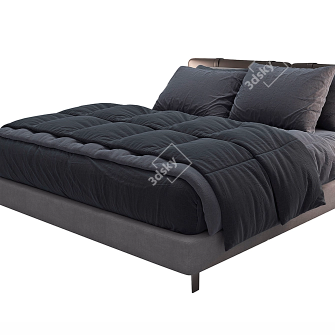 Elegant Tatlin-Soft Bed Minotti 3D model image 2