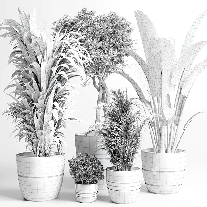 Dirty Concrete Pot Collection: 138 Indoor/Outdoor Plants 3D model image 4