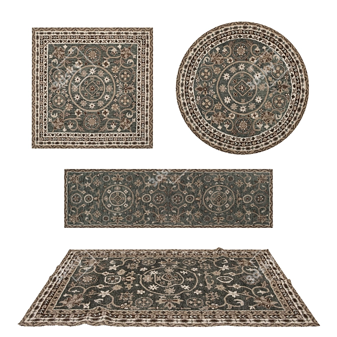 Versatile Rug Set: 8 Stunning Variations 3D model image 1