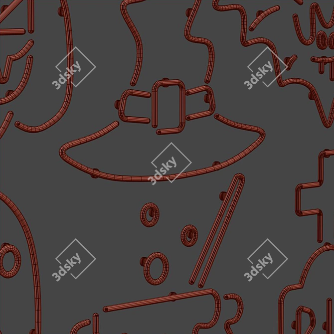 Spooky Neon Halloween Set 3D model image 3