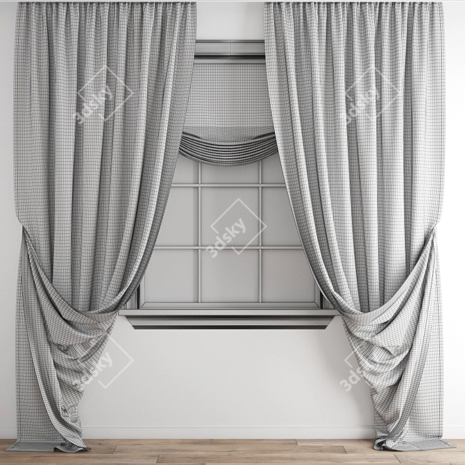 Modern Polygonal Curtain Set 3D model image 5