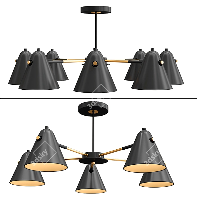 RIGOR Collection: Elegant Ceiling Chandelier 3D model image 1